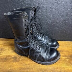 Corcoran Shoes Corcoran 547 Black Leather Tanker Military